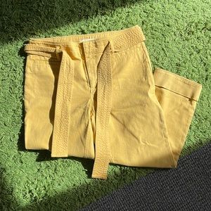Loft capri belted jean pants